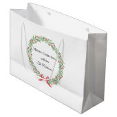 Botanische Kerstkrans Modern Schrift Groot Cadeauzakje (Voorkant Gekanteld)