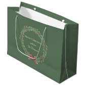 Botanische Kerstkrans Modern Schrift Groot Cadeauzakje (Voorkant Gekanteld)