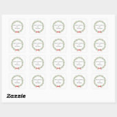 Botanische Kerstkrans Modern Schrift Vierkante Sticker (Vel)