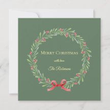 Botanische Kerstkrans Moderne Script 