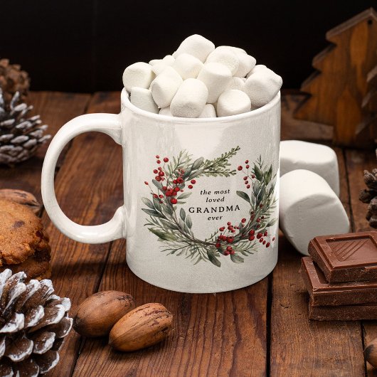 Botanische Kerstkrans Oma Cadeau Koffiemok