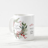 Botanische Kerstkrans Oma Cadeau Koffiemok (Voorkant links)