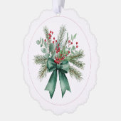 Botanische Kerstkrans Ornament Kaart (Links)