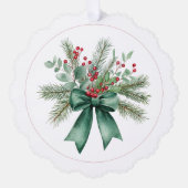 Botanische Kerstkrans Ornament Kaart (Voorkant)