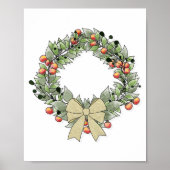 Botanische Kerstkrans Poster (Voorkant)
