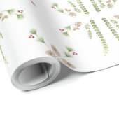 Botanische Kerstmis Cadeaupapier (Rol Hoek)