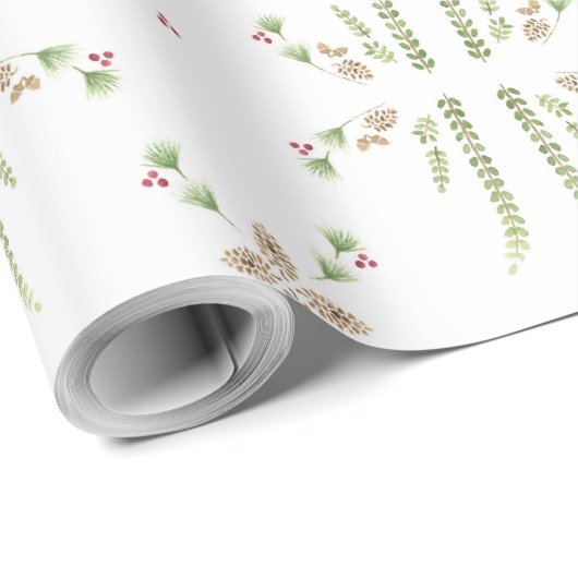 Botanische Kerstmis Cadeaupapier (Rol Hoek)