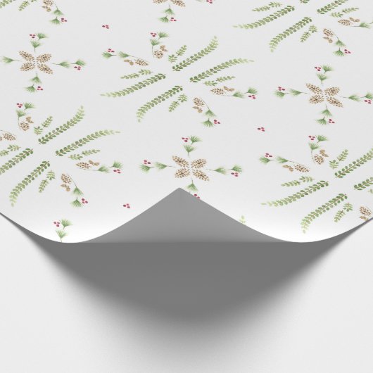 Botanische Kerstmis Cadeaupapier (Hoek)