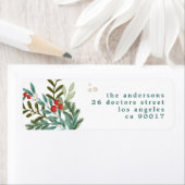 Botanische Kerstmis Classic Wit Retouradres Etiket (Insitu)