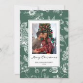 Botanische Kerstmis Feestdagenkaart (Voorkant)