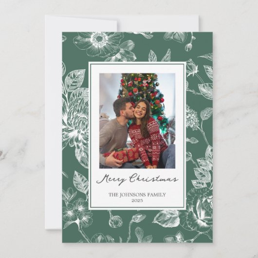 Botanische Kerstmis Feestdagenkaart (Voorkant)