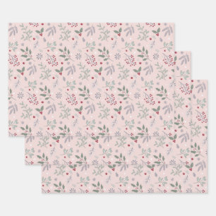 Botanische Kerstmis met Mistletoe Pattern Inpakpapier Vel