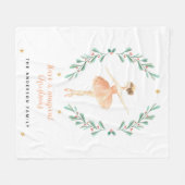 botanische kerstmis met waterverf van ballerina fleece deken (Voorkant (Horizontaal))
