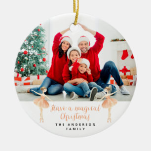 botanische kerstmis met waterverf van ballerina keramisch ornament