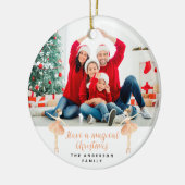 botanische kerstmis met waterverf van ballerina keramisch ornament (Links)