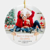 botanische kerstmis met waterverf van ballerina keramisch ornament (Achterkant)