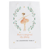 botanische kerstmis met waterverf van ballerina medium cadeauzakje (Voorkant)
