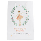 botanische kerstmis met waterverf van ballerina medium cadeauzakje (Achterkant)