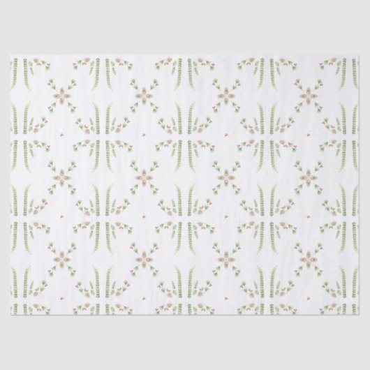 Botanische Kerstmis Tissuepapier (Voorkant)