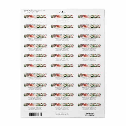 Botanische Kerstmis | Vakantie Etiket (Full Sheet)