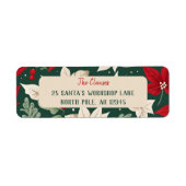 Botanische Kerstmis Winter Tuin Retouradres Etiket (Voorkant)