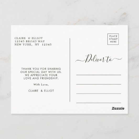 Botanische kerstwedstrijd Gold Weddenschap Bedankt Briefkaart (Achterkant)