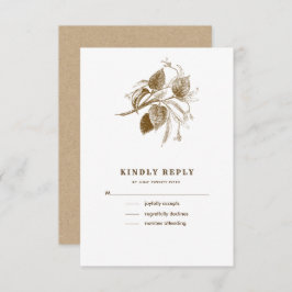 Botanische ketch Kraft Paper Weddenschap RSVP-Kaar Kaart