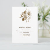 Botanische ketch Kraft Paper Weddenschap RSVP-Kaar Kaart (Staand voorkant)