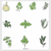 Botanische keuken Kruiden Illustraties Sticker (Vel)