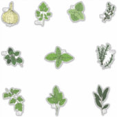 Botanische keuken Kruiden Illustraties Sticker (Voorkant)