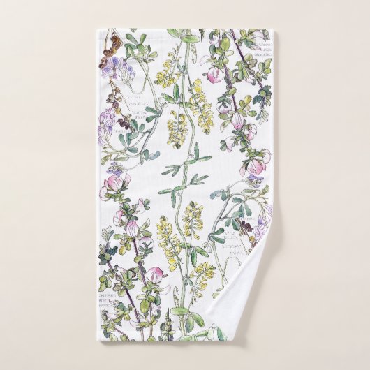 Botanische keukenset voor wilde bloemen bad handdoek (Handdoek)