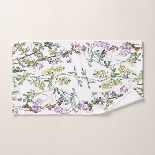 Botanische keukenset voor wilde bloemen bad handdoek (Handdoek)