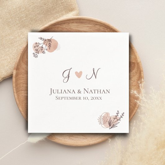 Botanische klassieke eenvoudige moderne Initialen  Servet