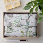 Botanische klaverbloemige wilde bloemen Weefpapier Tissuepapier (Geschenk)