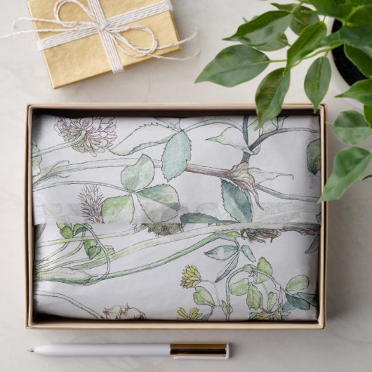 Botanische klaverbloemige wilde bloemen Weefpapier Tissuepapier (Geschenk)