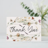  botanische kleine flora Elegant Bedankkaart (Staand voorkant)