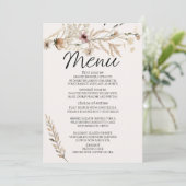  botanische kleine Floral-Romantische bruiloft Menu (Staand voorkant)