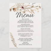  botanische kleine Floral-Romantische bruiloft Menu (Voorkant)