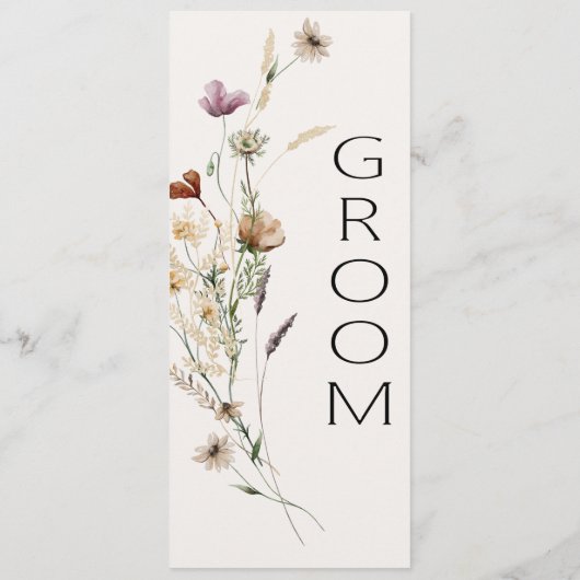  Botanische Kleine Kort Floral Gereserveerde zitpl Menu (Achterkant)