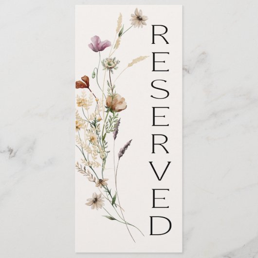  Botanische Kleine Kort Floral Gereserveerde zitpl Menu (Voorkant)