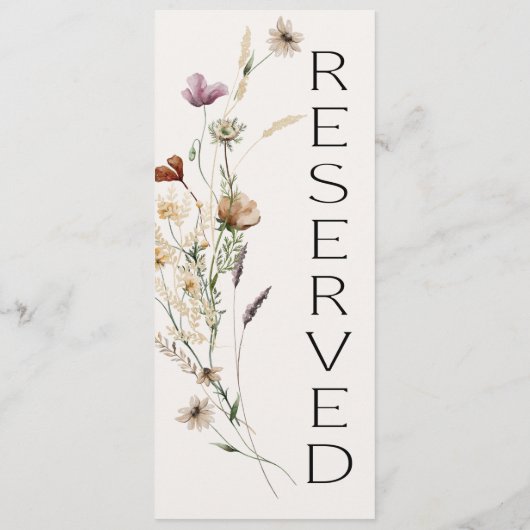  Botanische Kleine Kort Floral Gereserveerde zitpl Menu (Achterkant)