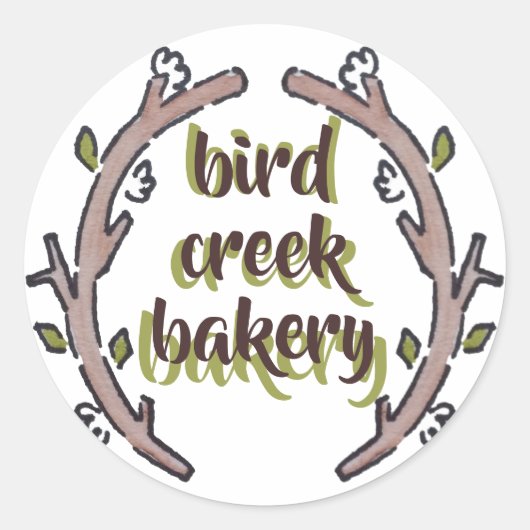 Botanische kleine zakelijke ambachtsman ronde sticker (Voorkant)