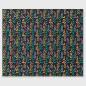 Botanische kleurrijke bladeren Waterverf Boho Cadeaupapier (Vlak)