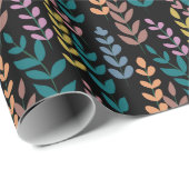 Botanische kleurrijke bladeren Waterverf Boho Cadeaupapier (Rol Hoek)