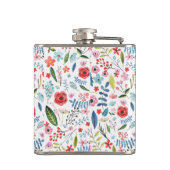 Botanische Kleurrijke Bloemen & Bladpatroon Heupfles (Achterkant)