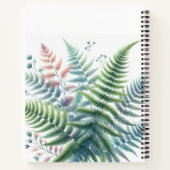 Botanische kleurrijke varen verlaat Waterverf Notitieboek (Achterkant)