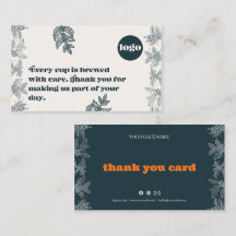 Botanische koffie dankkaart voor cafés