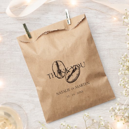 Botanische koffieboon Elegant Boheemse Party Gift Bedankzakje (Geknipt)