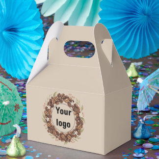 Botanische Koffieboon Krans Aangepast Logo Bedankdoosjes