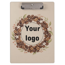 Botanische Koffieboon Krans Aangepast Logo Klembord
